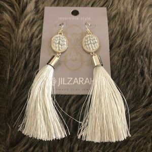Jilzarah handmade clay reversible tassel earrings